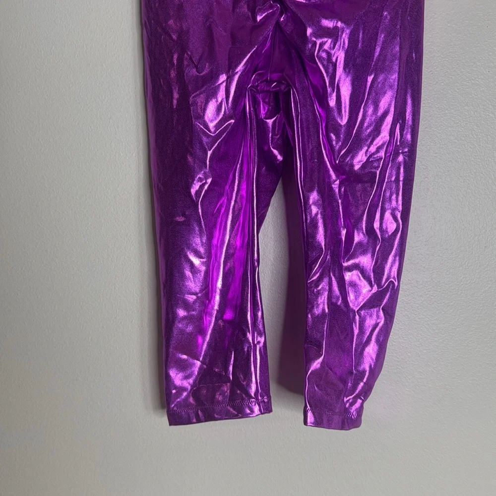 Skims Metallic Swim V Waist Pants In Dragonfruit Size small festival rave beach